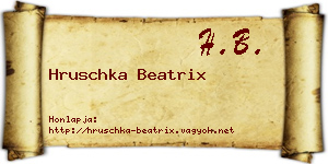 Hruschka Beatrix névjegykártya