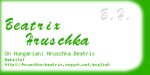 beatrix hruschka business card